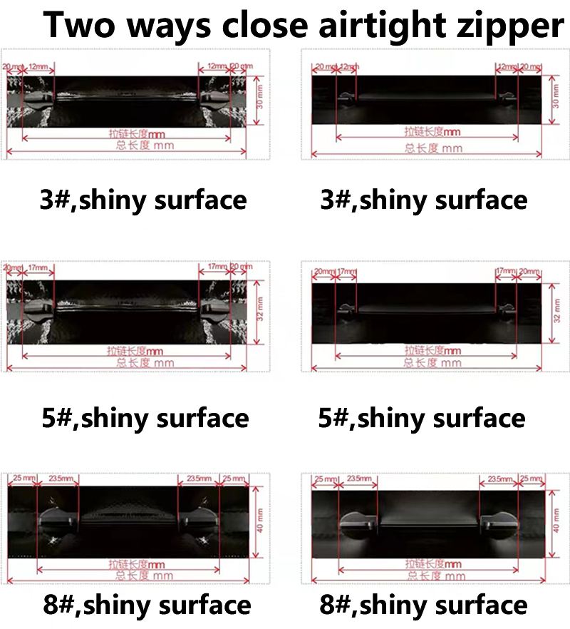 5#8# TPU 100% zipper waterproof airtight black waterproof zipper for waterproof bag