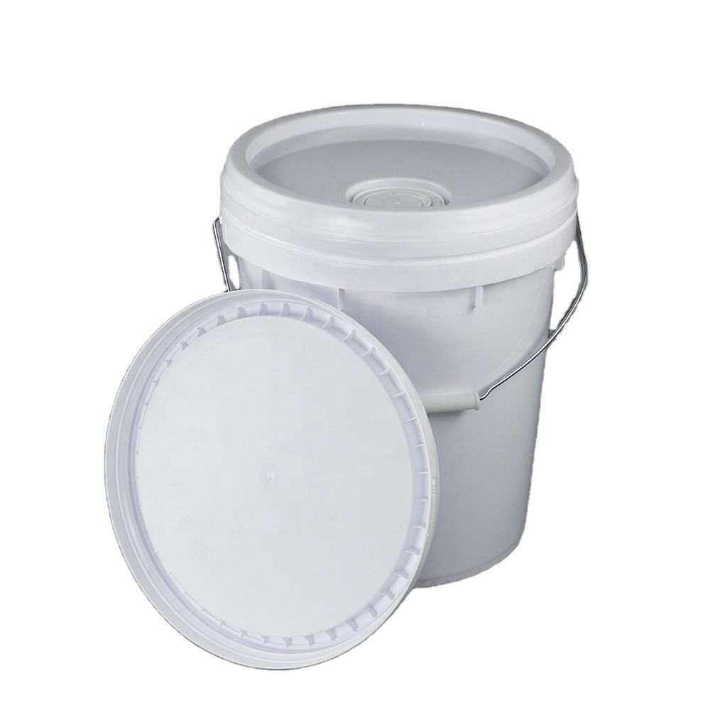 portable Round chemical barrel with plastic plastic handle plastic barrel empty paint buckets