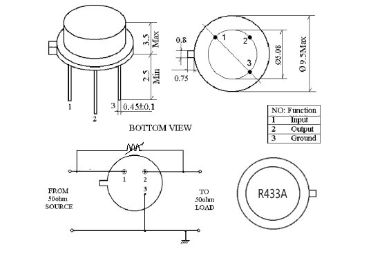 TO-39 R433A SAW Resonator 43392 MHz 433.92MHz Quartz Crystal Resonator