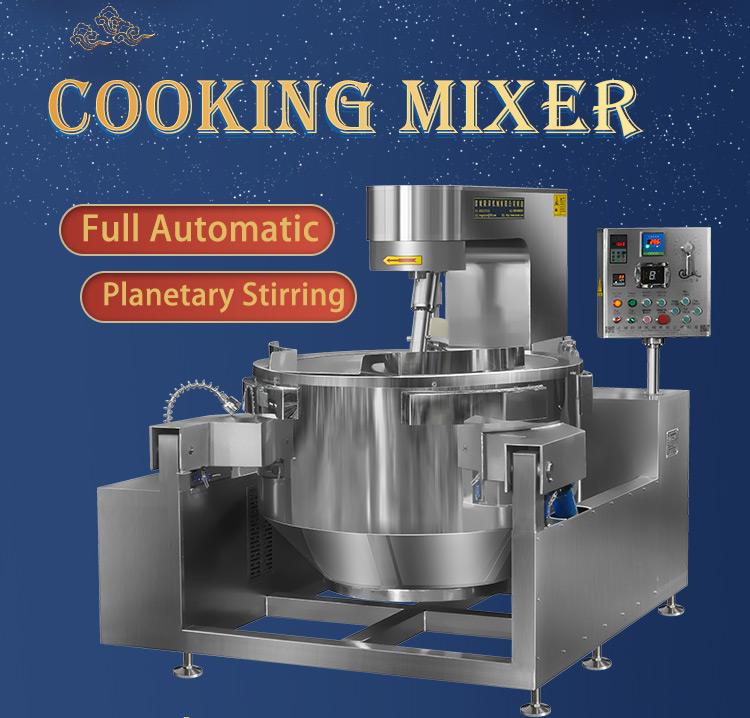 Industrial Automatic Tilting Planetary Gas Electric Food Cooking Mixer Machine Sauce Jacketed Kettle Cooking Pot With Mixer