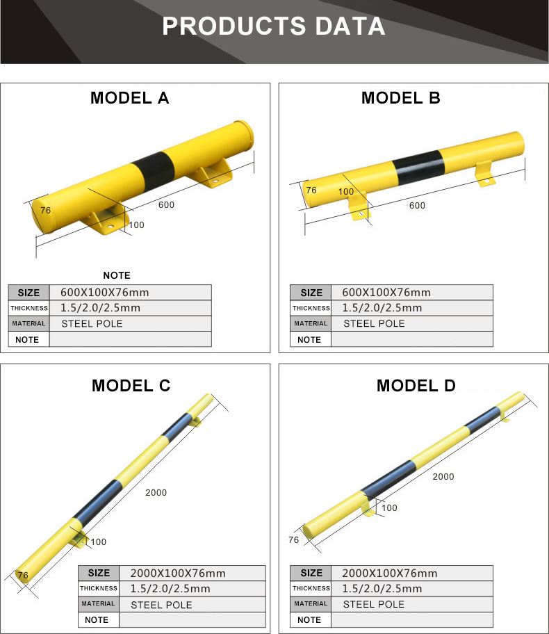 Guangzhou factory durable car wheel stopper parking position blocks fence design