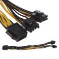 PCIe 8pin-2x(6+2pin) Male to Dual 8Pin 6+2pin Female Power Y cable
