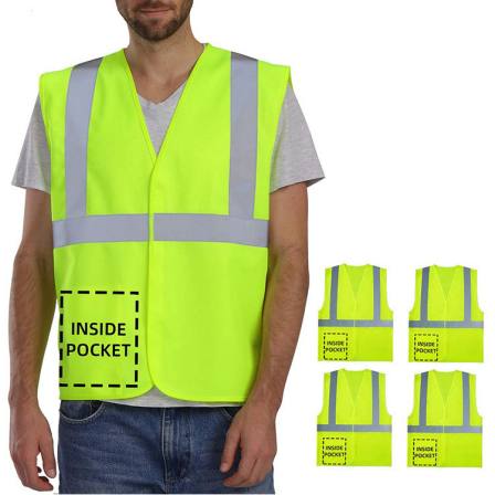 Promotion 120 gsm zipper lightweight workwear jaket High visibility safety reflective security vest