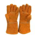 Custom LOGO cowhide heat resistant barbecue electric welding cutting work safety gloves