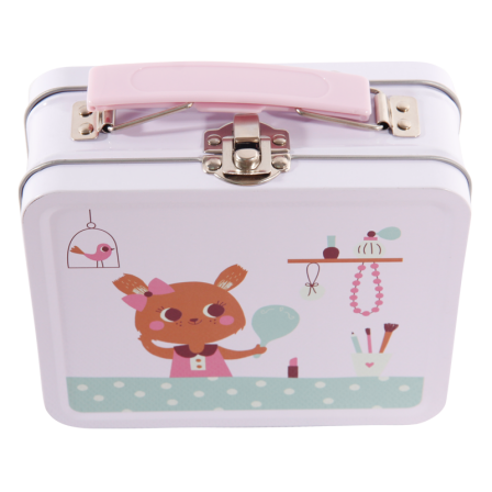 wholesale customized design kids cute small metal tin lunch boxes with plastic handle and lock