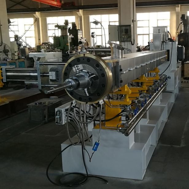 Co-rotating Parallel Twin Screw Extruder Corn Starch Biodegradable Granules Machine