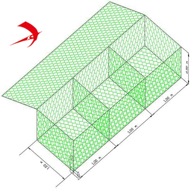 Kuching 3.0mm 8x10cm  gabion mesh/2x1x0.5m hexagon wire mesh gabion box/3x1x0.5m galfan mesh gabion  by ISO factory