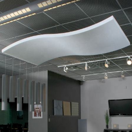 Wave curved acoustic fiberglass hanging baffles acoustic clouds panel