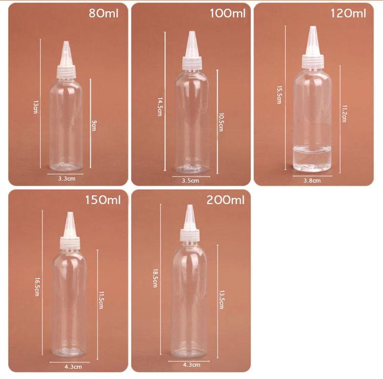 30ml 50ml 60ml 100ml travel size empty pointed mouth caps bottle containers with lid for shower gel body wash lotion