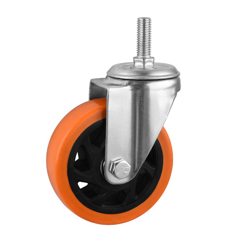 1.5 inch white PP swivel caster wheels Mounting Height 50mm