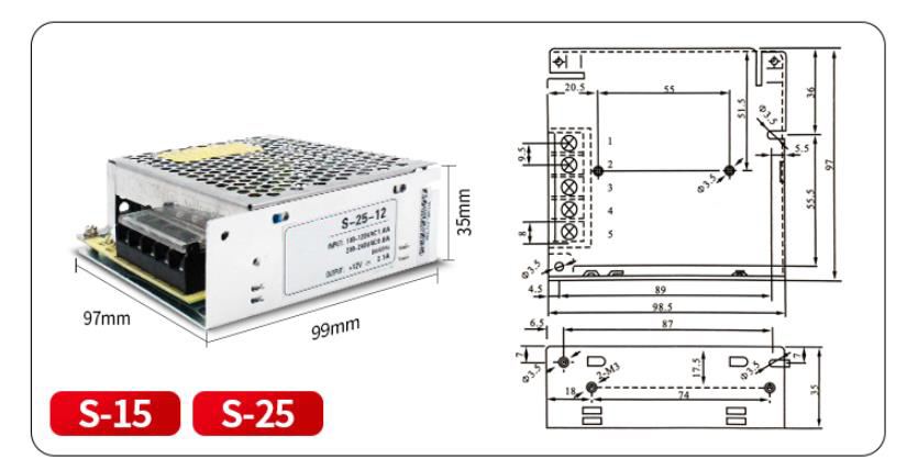 High-quality supplier design novel and excellent conductivity S-25-12 multi-channel switching power supply