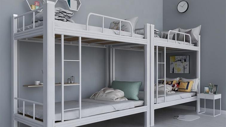 Factory Wholesale Double Comfortable Dormitory Metal Steel Student School Bunk Bed