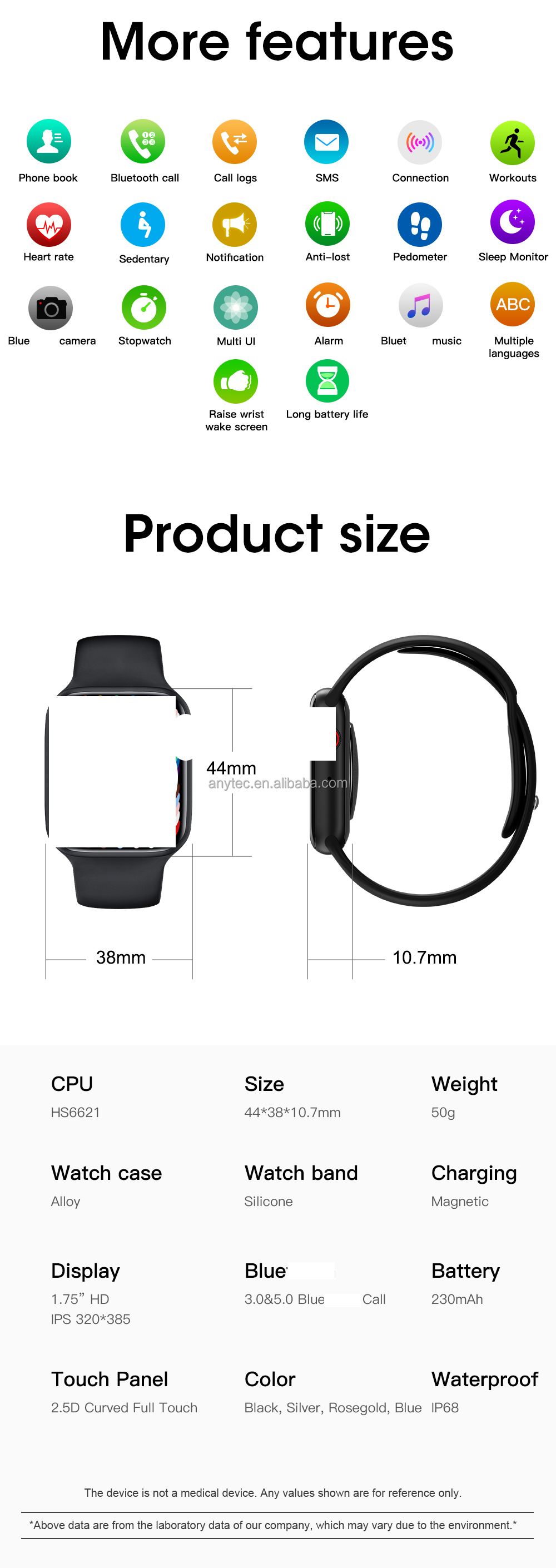 Shenzen Anytec 2021 new design discount mobile phone watch American android  ios waterproof heart rate sport smart watch bands
