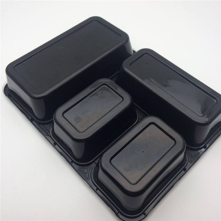 Wholesale 4 compartment disposable fast food lunch box,2000ml rectangle food box