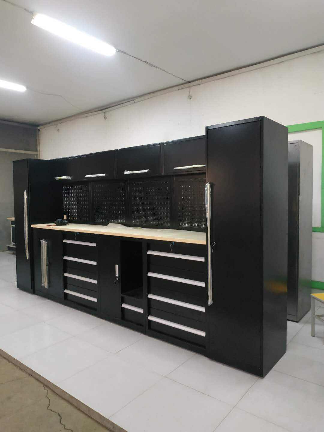 JZD metal tool trolley tool cabinet combination with drawers workshop workbench