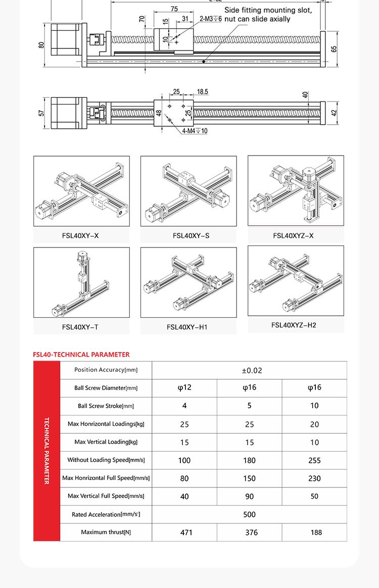 Linear Guide 2 Axis Stage Xy Table Ball Screw Positioning System