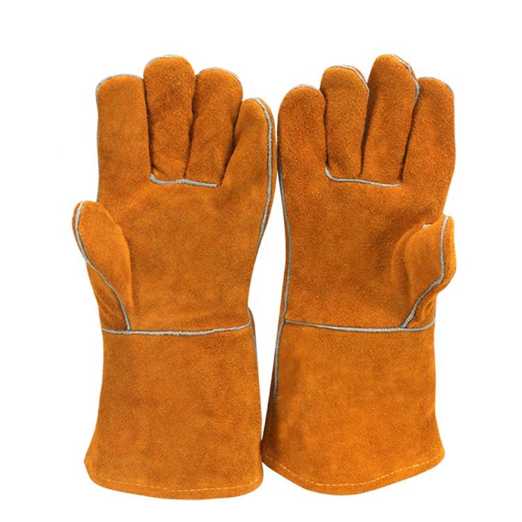 Safety labor protection  wear resistant cowhide skid Cattle leather heat resistant resistant welding gloves