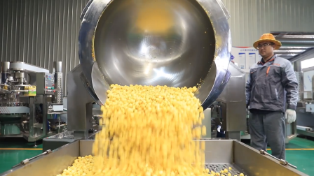 Industrial Big Capacity Automatic Mushroom Caramel Gas Machine Popcorn Factory