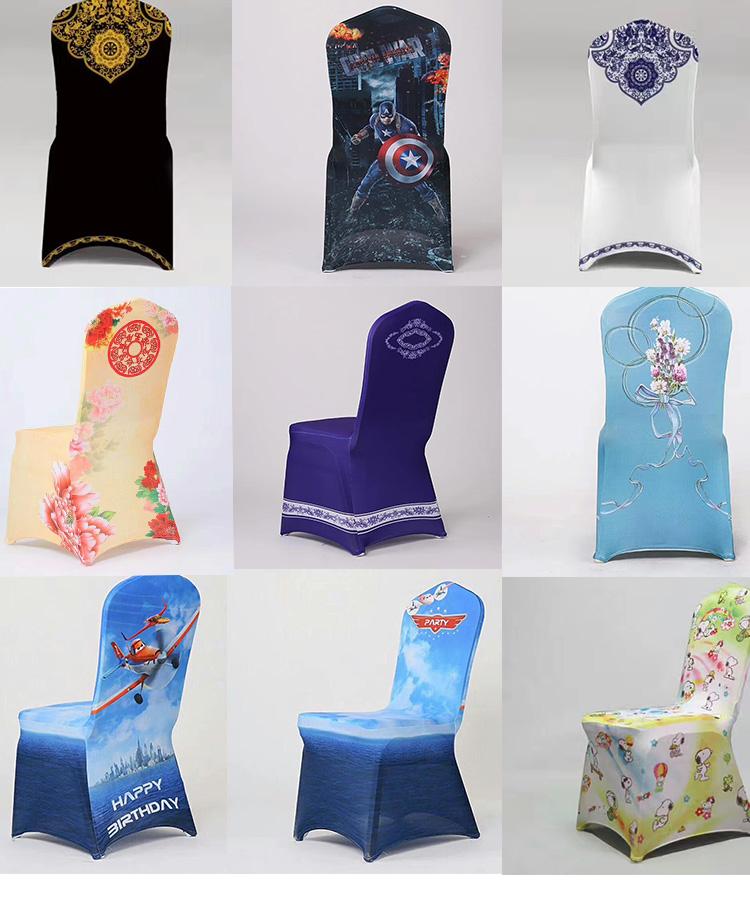 Support samples wholesale customized chair cover with printing logo for meeting and exhibition