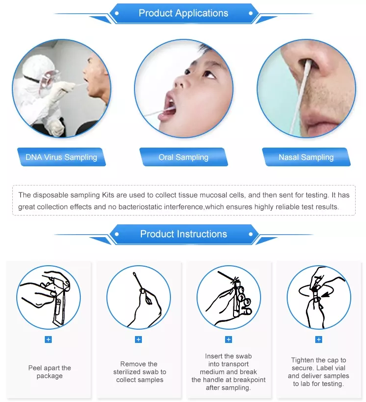 10ml vacuum blood collection test tube vtm kits transport Media virus sampling tube with nasal swab kit