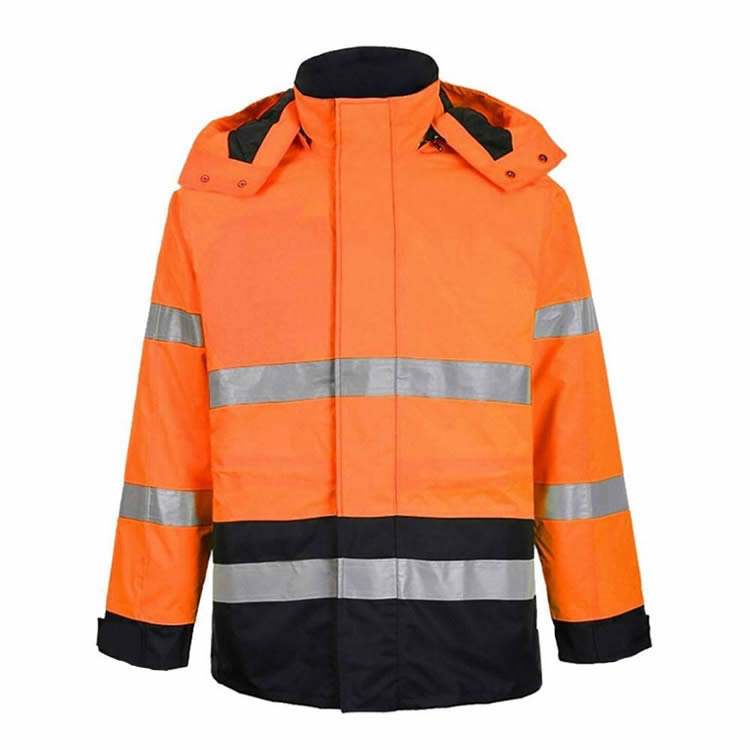 Factory Supply Winter Worker Insulated Workwear Orange Hi Vis Waterproof High Visibility Work Jacket