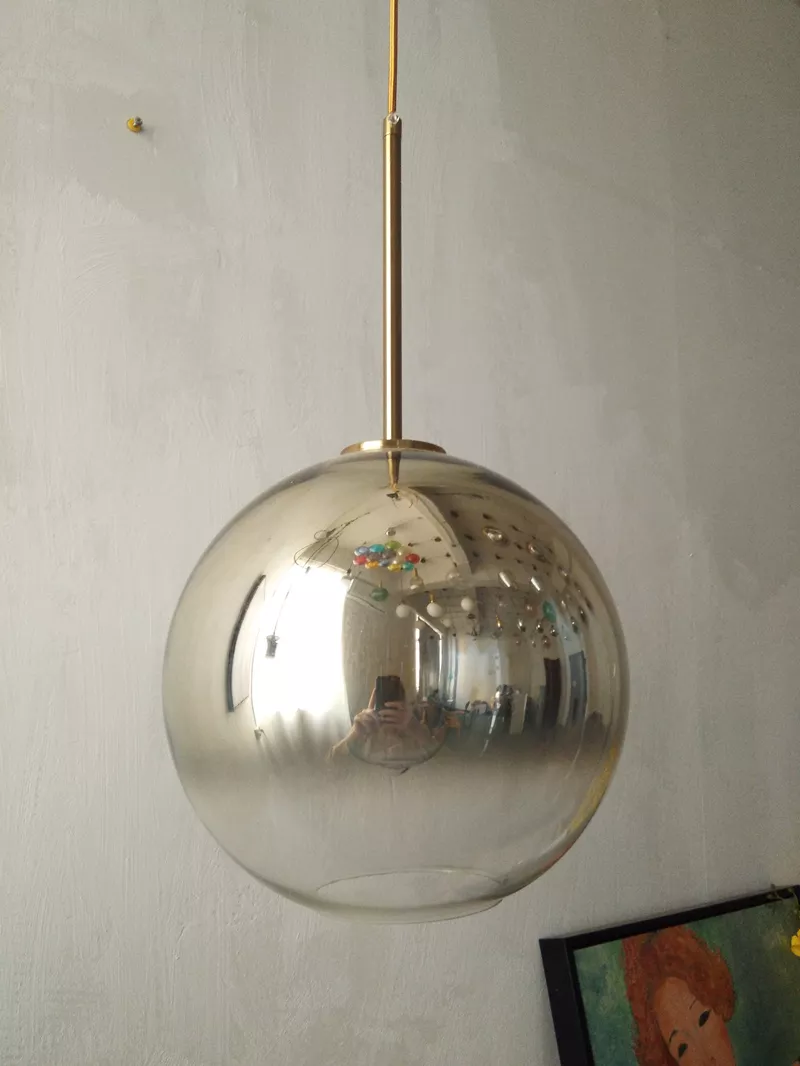 bedroom restaurant Decorative modern gradient glass ball pendant light