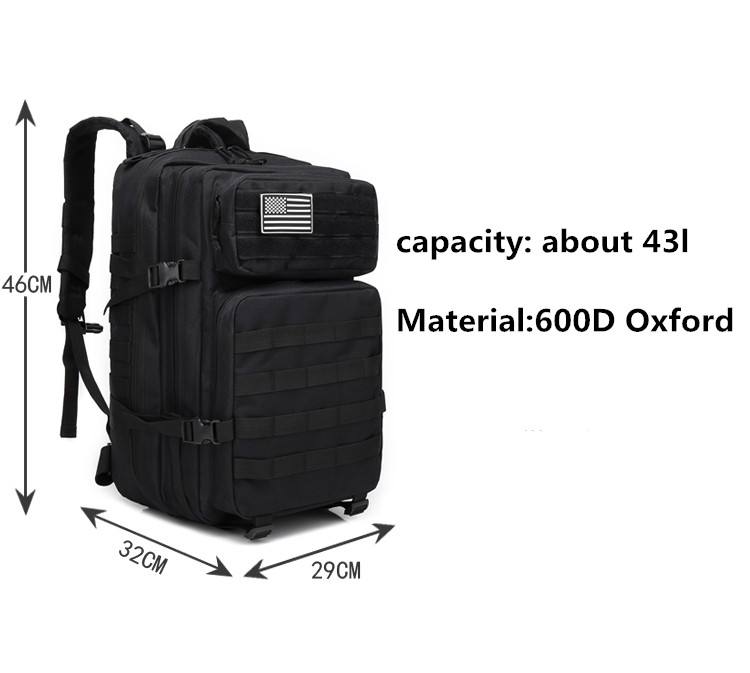 New Arrial 45L 900D Oxford outdoor Gym sports Tactical Bag tactical backpack military camping hiking trekking backpack