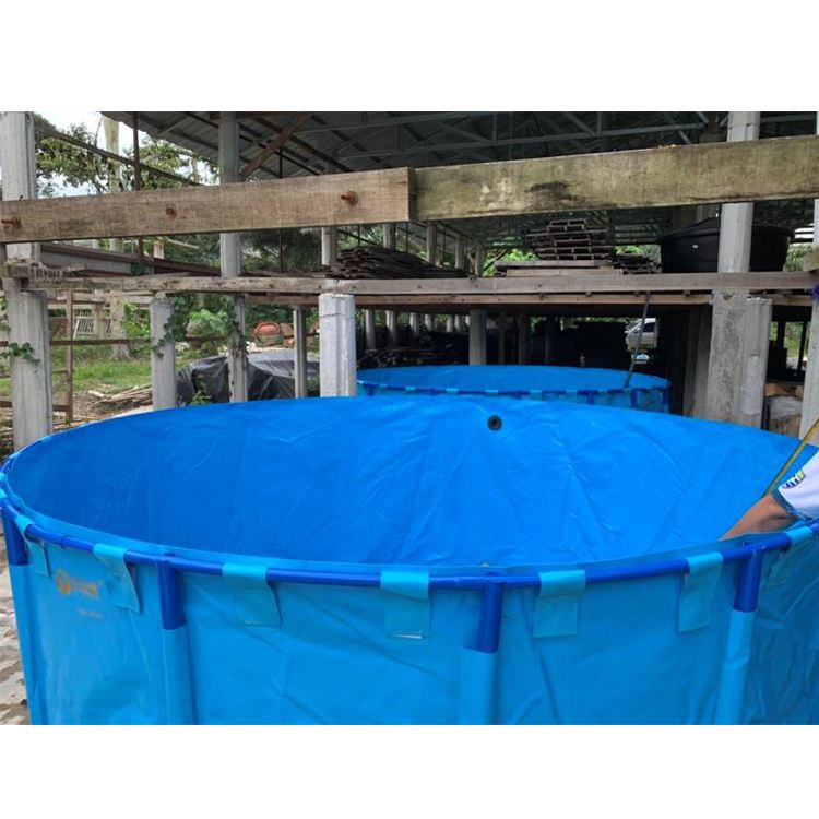 Hot sale plastic large commercial 2000L round aquariums accessories tarpauline fish tank for fish farming