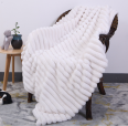 Spandexs large faux double layer korean plush soft luxury brand real rabbit fur throw winter blankets 2 ply