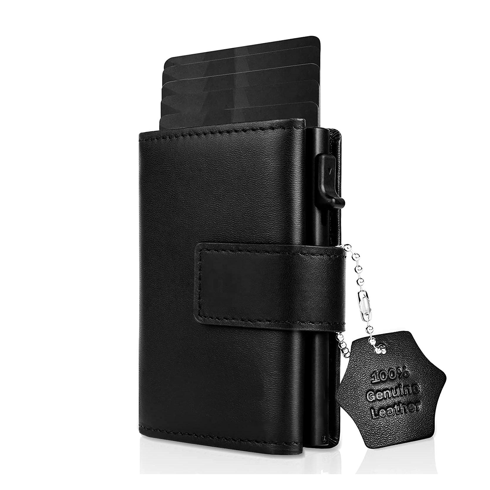 Amazon Hot Sale Business RFID Wallet Money Clip Credit Card Holder Small Slim Minimalist Black Wallet