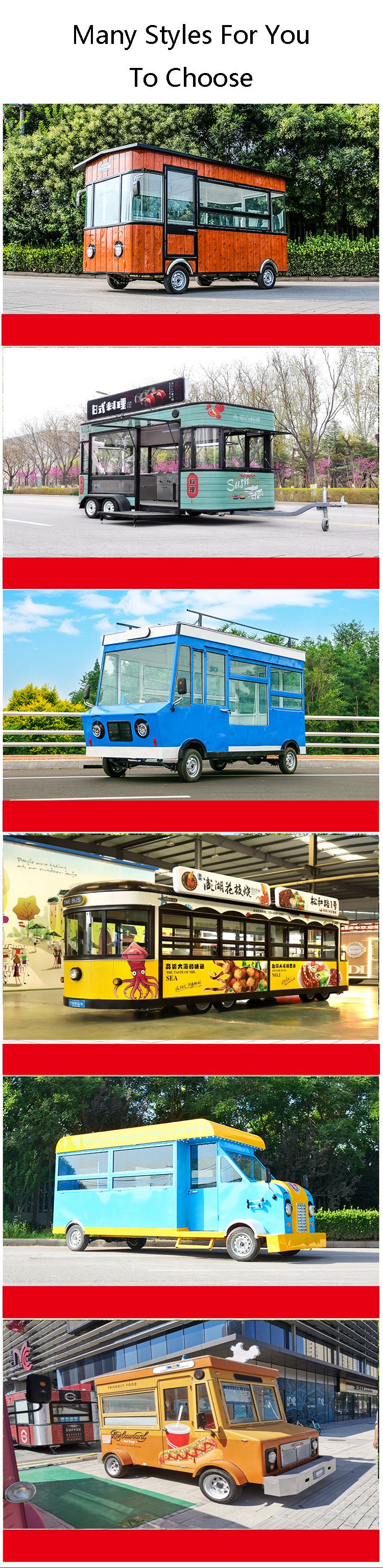 Hamburger BBQ Pizza Donut Food Truck Mobile Ice Cream Coffee Food Car Electric Outdoor Mobile Food Truck with Kitchen Equipment