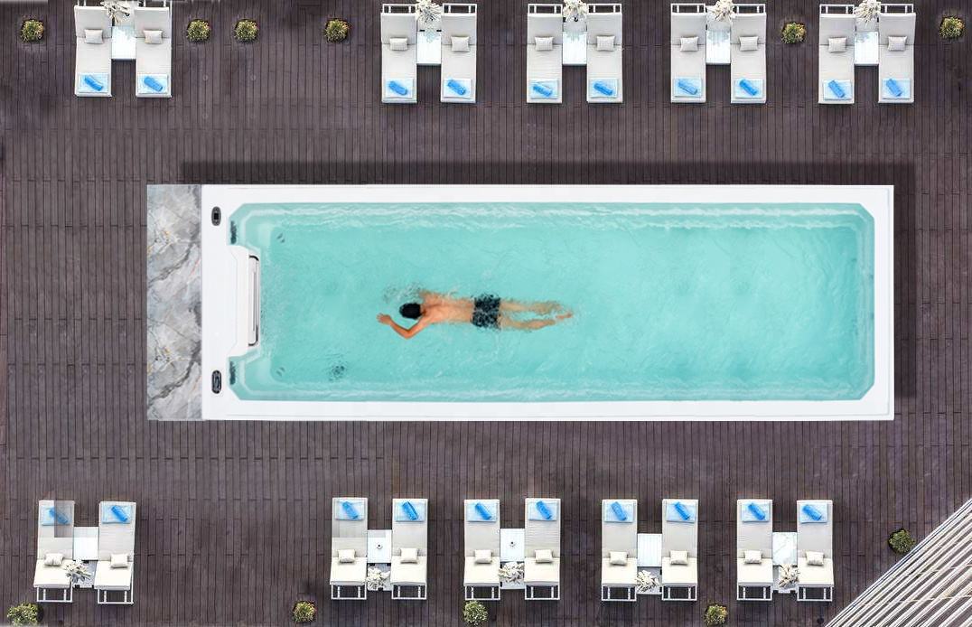 2019 Hot sale 8M luxury balboa Europe style swim spa Mexda WS-PC08ST-L  swimming pool outdoor training swimming