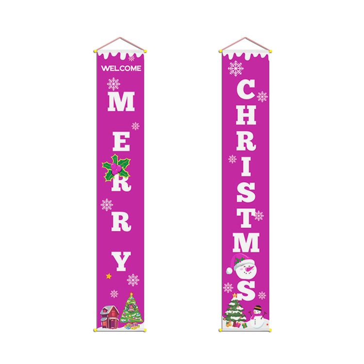 2021 Hot Personalized Design Printable Xmas Gate Flag Sublimation Blank Christmas Couplet