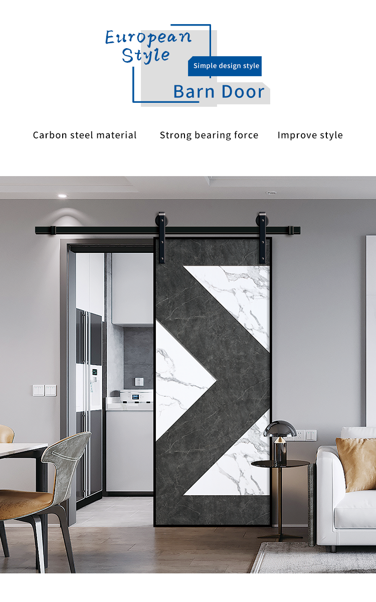 Private custom carbon metal track moving door plywood doors soundproof interior sliding barn doors