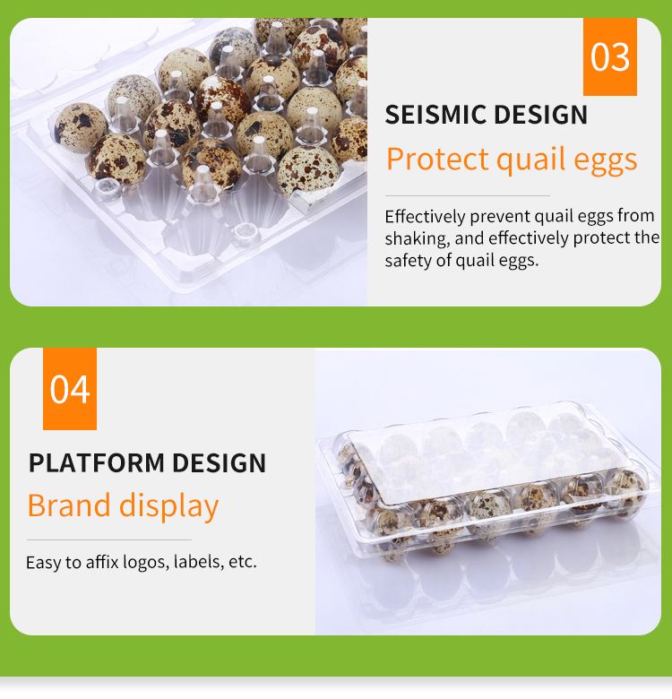 18 holes  clear disposable plastic PET  quail egg tray for supermarket