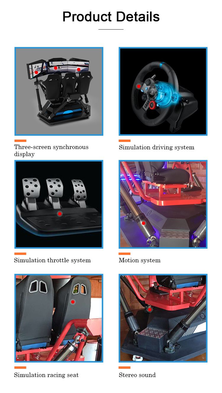 New technology 3 screens racing simulator seat/play seat racing simulator f1 earn money driving simulator game virtual reality