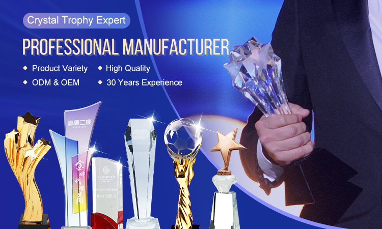 Wholesale Customized Sports Commemorative Gift Trophy Crystal Thumb  Gold Award Trophy