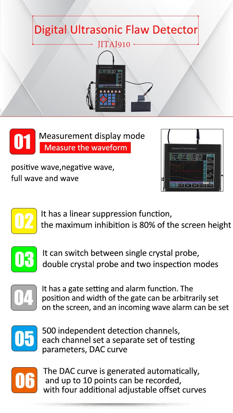 Portable industrial flaw detection equipment Ultrasonic Flaw Detector JITAI910 Welding Testing Equipment UT Machine