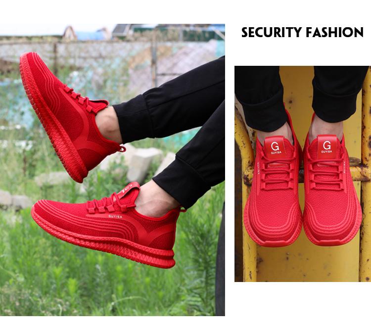 China Red Non-slip Anti-puncture Protective Safety Shoes
