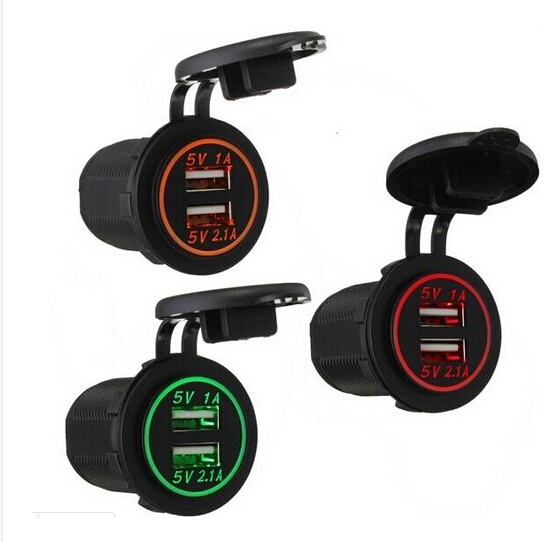 4.8A 24W Dual USB Car Charger Volt Meter Car Battery Monitor with LED Voltage & Amps Display