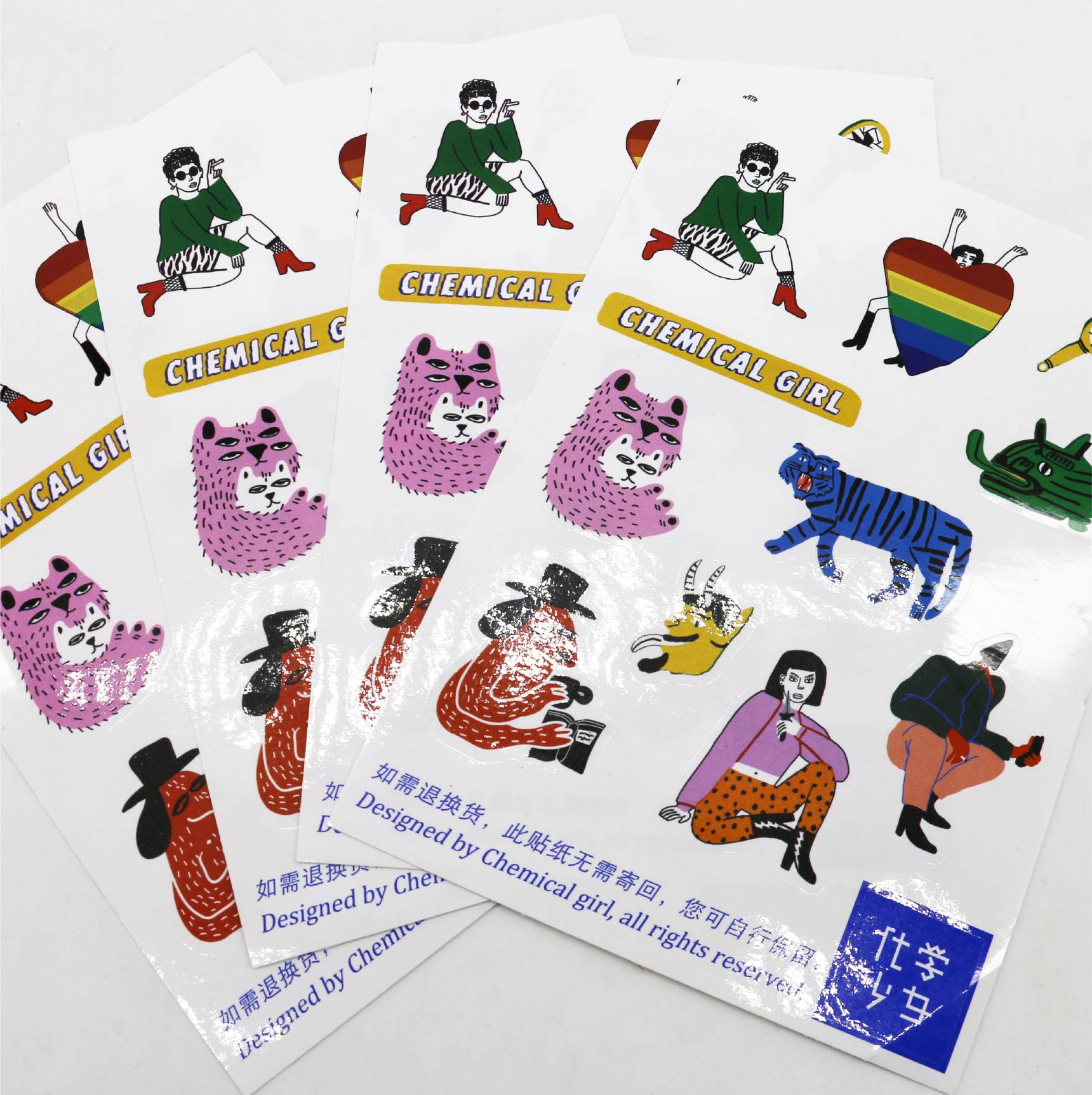 Wholesale Custom Stickers Decorative stickers kid cartoon Waterproof Vinyl Sticker With Cartoon Safe Glue