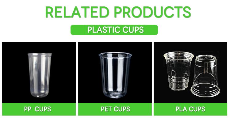 Custom printed compostable clear disposable plastic 100% biodegradable PLA cup