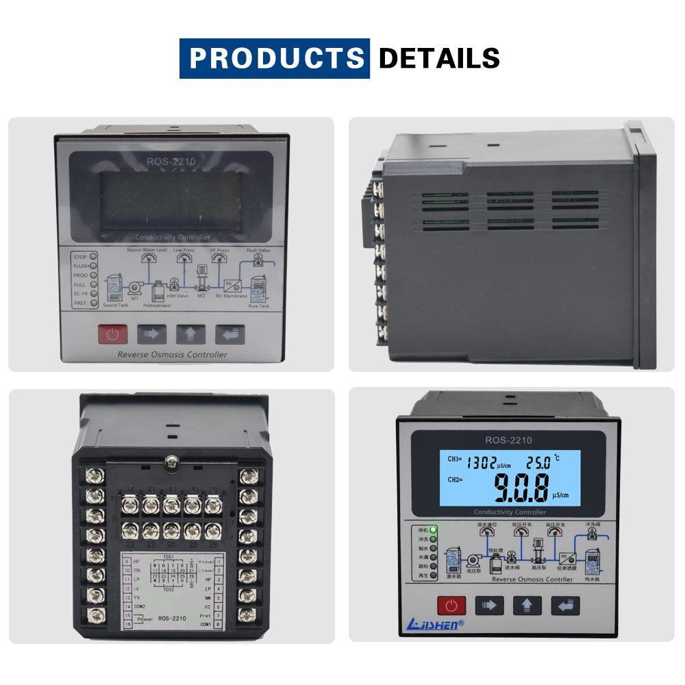 Reverse osmosis program controller optional touch screen communication supporting RO process flow chart