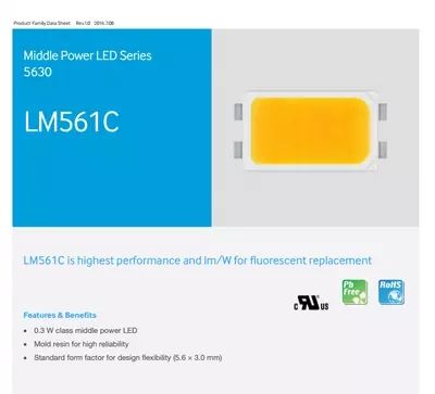 LM561c strip led chip smd 5630 led strip 2835 5630 led pcb diode datasheet 3000K 3500K