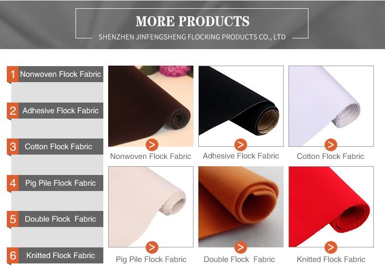 Newest wholse cheap Box Lining display Polyester Flocking Velvet Fabric