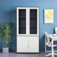 Office swing 2 glass door gym wardrobe steel school metal storage book shelf filing cabinet