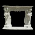 Fireplace with Floral Design,Decorative Flame Electric Fireplace Mantel Surround