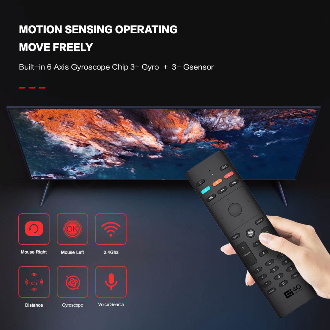 IHOMELIFE Newest G40S voice air mouse Wireless Remote Control IR Learning Smart TV BOX