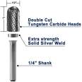 Type C 1/2 Inch Head with 1/4 Inch Shank Cylinder Ball Shape 6mm Carbide Burr Rotary File