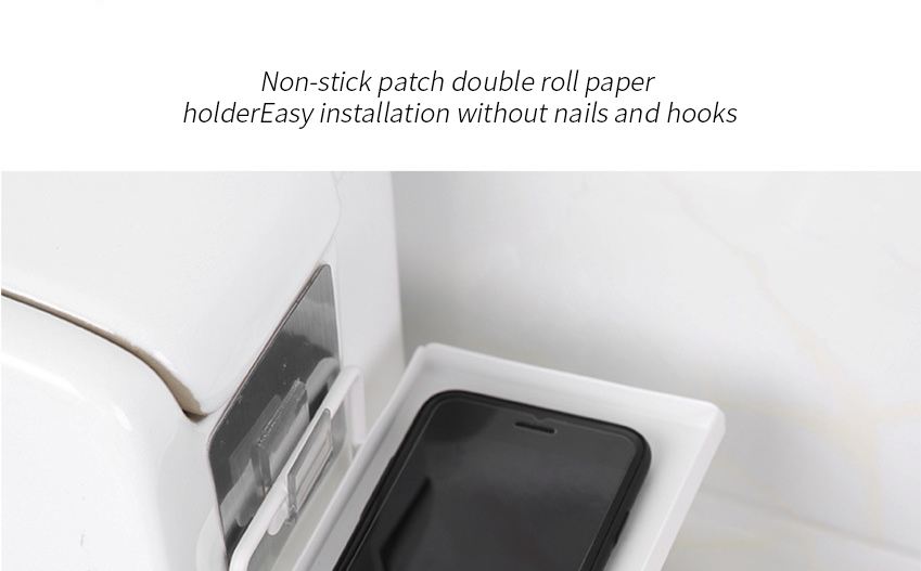 Nail-free and hole-free toilet roll holder creative toilet rack bathroom storage small object storage